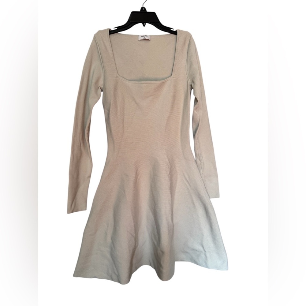 Babaton Cream Long Sleeve Dress M
